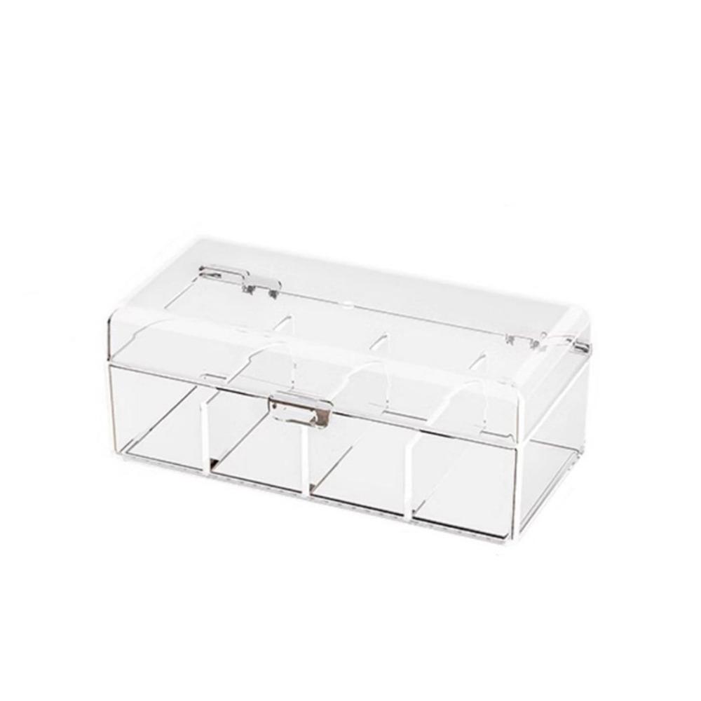 Clear Makeup Brush Holder Plastic Cosmetic Storage Box Durable Transparent Storage Box  Living Room
