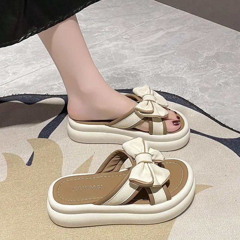 Fashion Woman Slippers Open Toe Platform Shoes for Women Chic and Elegant Shoe On Offer Slip-resistant Sandals Vip Small Size 39 Slides