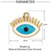 3pcs/Lot Enamel Hamsa Hand DIY Earrings Charms Heart Eye Neaclace Pendant Stainless Steel 14K Gold Color Jewelry Accessory