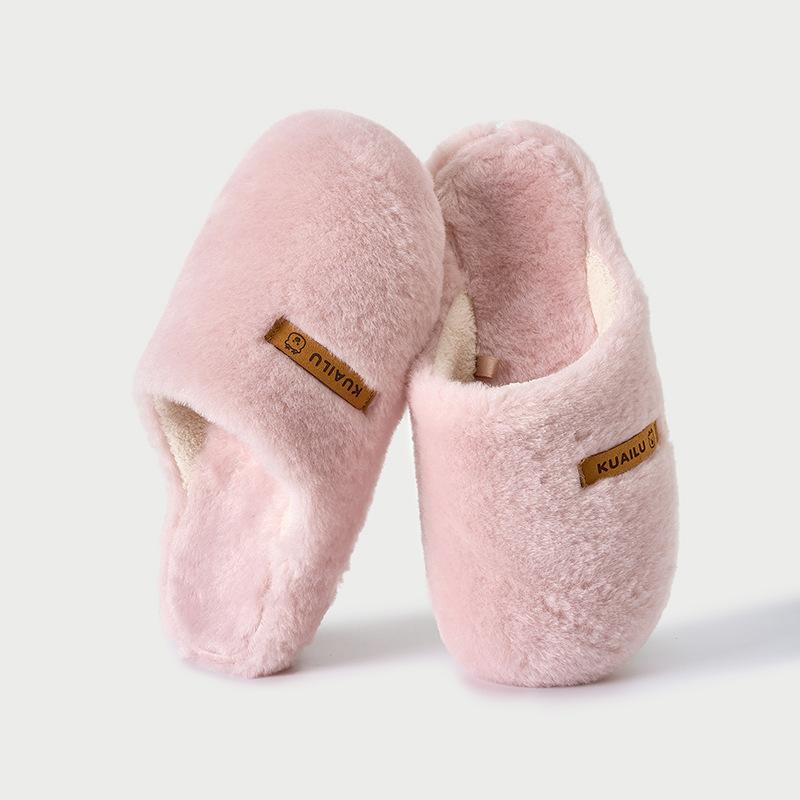 Weiche Hausschuhe, Bett-Baumwollpantoffeln, Damen Indoor Zuhause rutschfest und warm, einfache Halbschlappen-Baumwollschuhe können draußen getragen werden