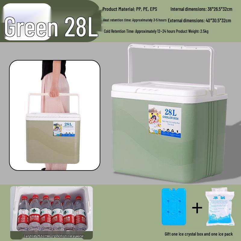 Portable Insulated Cooler - Versatile for Car, Street Stall, Home, or Outdoor Picnic, Available In Small and Large Sizes