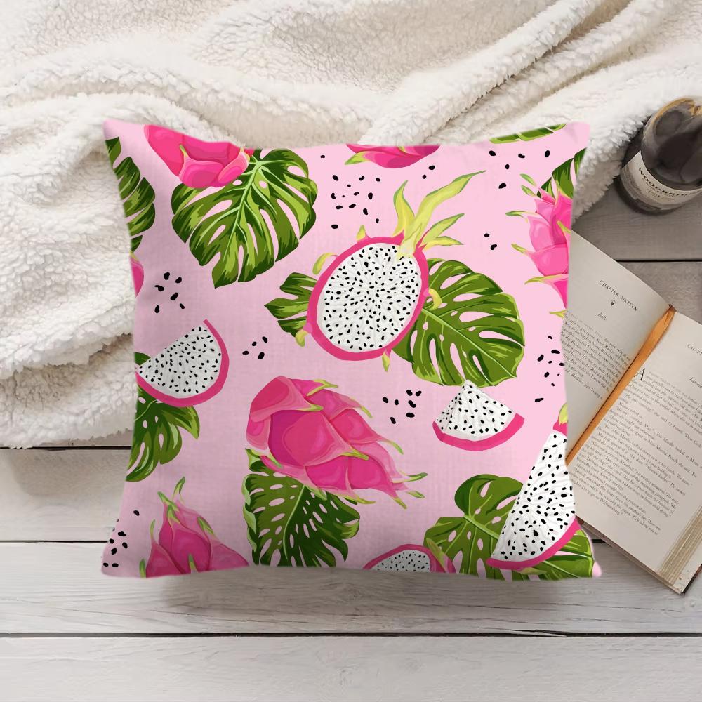 Fruit Cut Art Ins Simple Cushion Cover Silky Short Plush Invisible Zipper Dustproof Sofa Pillow Case For Home Decor
