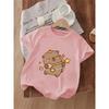 Kids Pufferfish & Star Print Crewneck Casual Short Sleeve Tee , Summer Gift