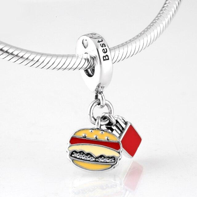 925 Sterling Silver Bead Openwork Sweet Hearts Crown Charms Beads Fit Jiuhao Bracelets Bangles Diy Womens Jewelry