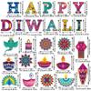 25 KS Indická tematická párty dekorace Diwali DIY ŠŤASTNÉ DIWALI Papírová tabule Dekorace Kartička Samolepky
