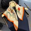 Luxury 100% Real Silk Scarf Women Floral Print Bandana Shawl Lady Neckerchief Handkerchief Female Neck Bag Decorative Wrap 53cm