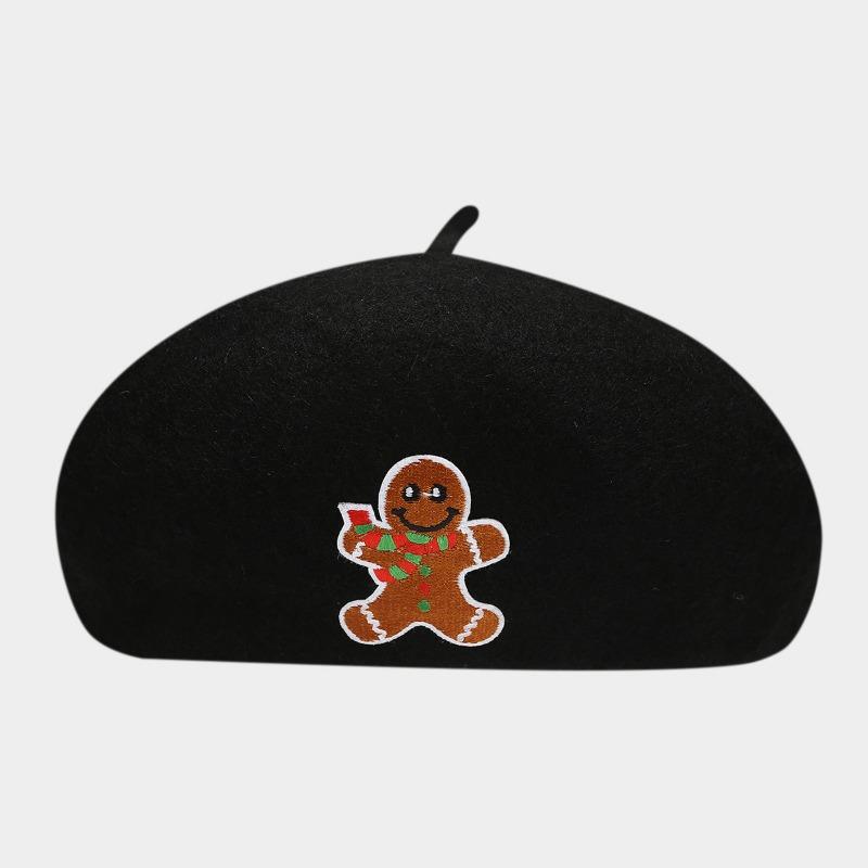 

Christmas style fashion black beret women s new fashion painter hat versatile winter wool bud hat M（56-58cm）