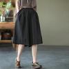 Cotton Shorts Women Summer Vintage Loose Large Size High Waist Casual Elastic Wide Leg Pants
