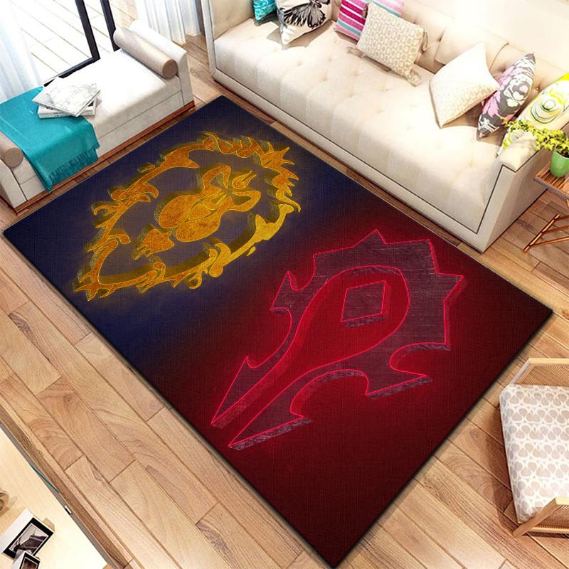 Spiel World of Warcraft Teppich für Wohnzimmerteppiche Camping Stranger Things Picknickmatte Rutschfester E-Sport-Teppich Yogamatte Fans Geschenk