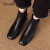 Fashion 5cm Retro Elastic Short Boots for Women Autumn Winter 2025 New Zip Chunky Middle Heel Knitted Mouth Boots Botines Para Mujeres