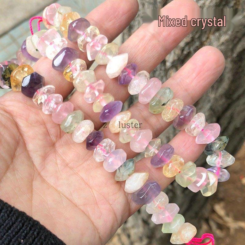 Contas Espaçadoras de Cristal Irregular Lápis Lazúli e Ametista para DIY