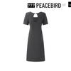 Peacebird Women's Ruched Knit Short Sleeve Dress