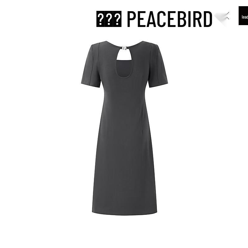 Peacebird Women's Ruched Knit Short Sleeve Dress