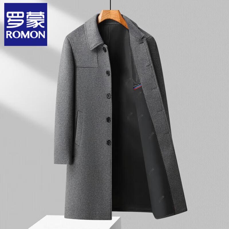 Luomeng Men's Mid-Length Wool Blend Business Casual Winter Coat