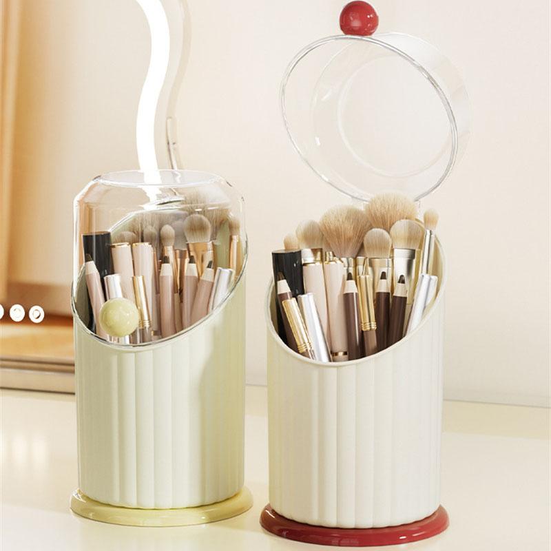 Multifunctional Cosmetic Storage Box with Clear Lid, Large Capacity Dustproof Organizer for Makeup Brushes & Beauty Tools