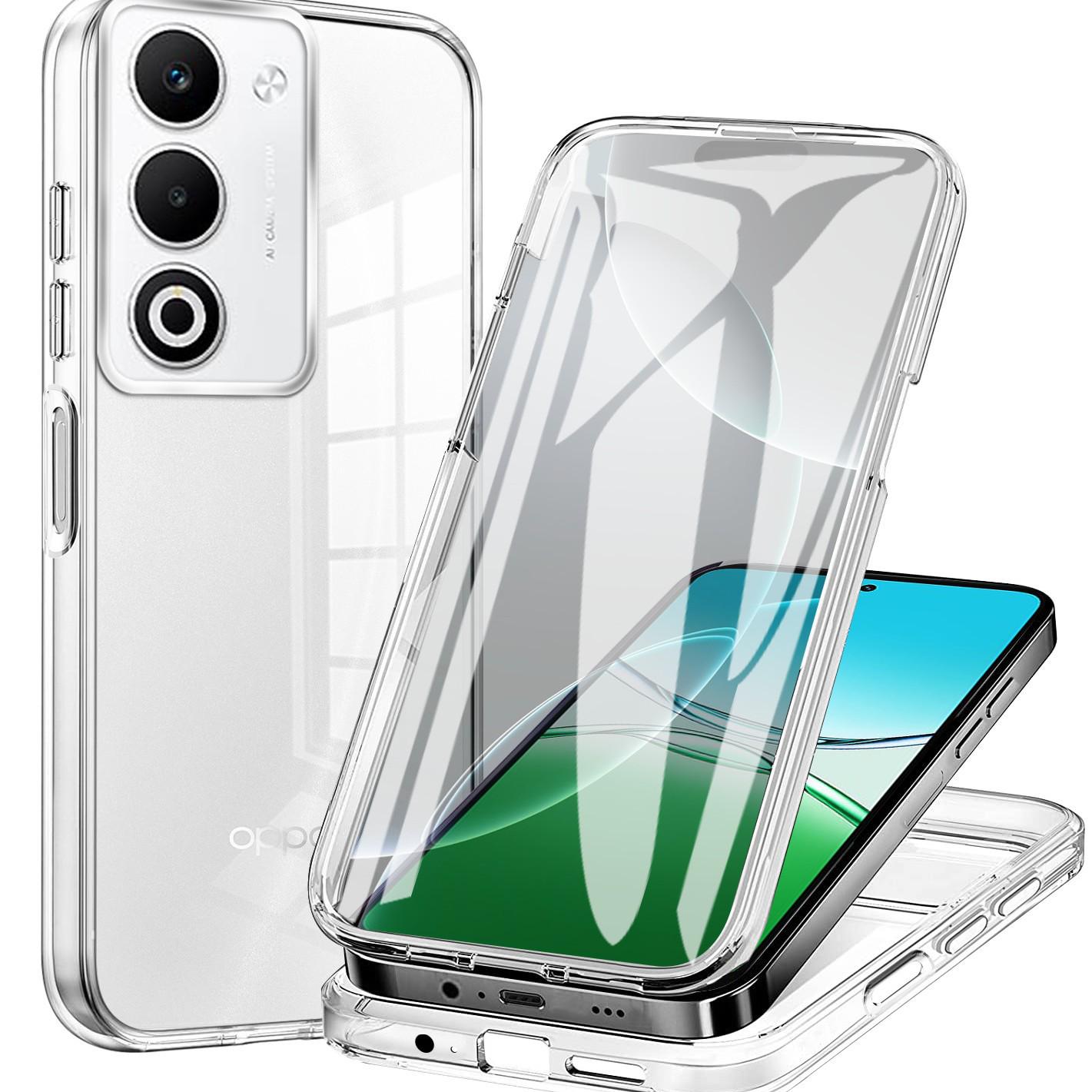 

Прозрачный чехол OPPO A5 360° с защитной пленкой для экрана, противоударный, два в одном для Reno14F и A5X5G Reno 14 5G