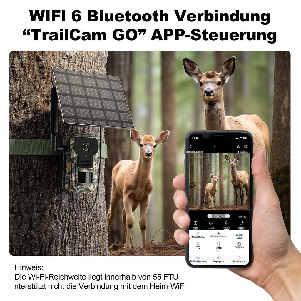 F9 Solar-Powered HD Hunting Camera with Infrared, Long Battery, 4G LTE, Remote eSIM Dual-Mode