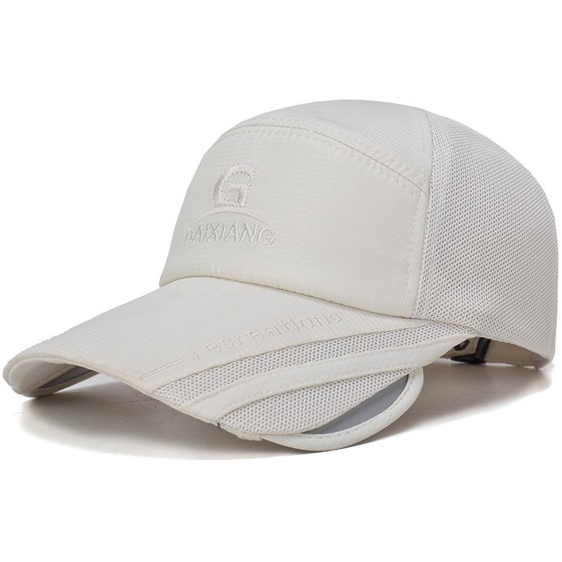 Spring and Summer Retractable Extended Brim Mesh Cap Men's and Women's Outdoor Fishing Baseball Cap Street Travel Shade Sun Protection Hat