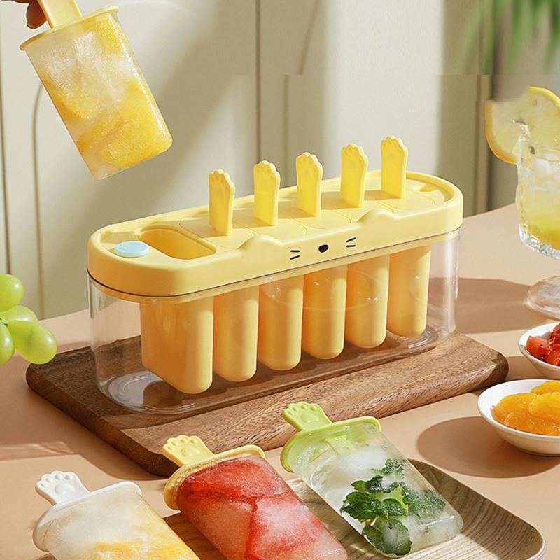Plastic Ice Creams Molds With 6 Cavities For Homebrewed Popsicles And Ice Block Perfect For Family Kitchen Use