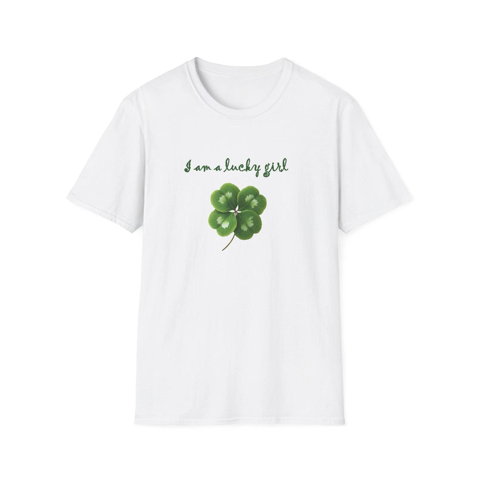 

I Am Lucky Girl T-Shirt | Four Leaf Clover St. Patrick s Shirt XL