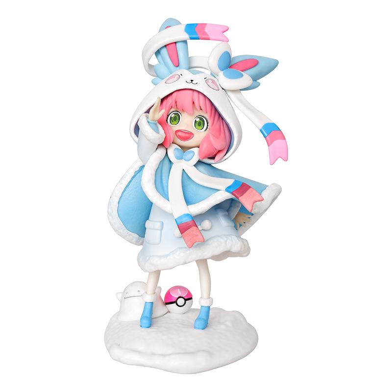 Kawaii Model Anya Forger Cos Sylveon Anime Figure Girl Doll Decoration Toy Xmas Gifts