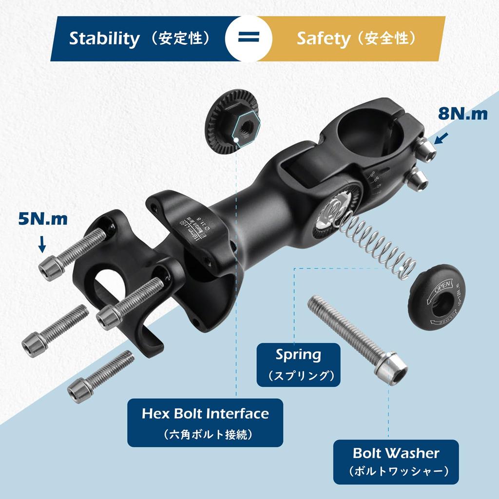 TRIWONDER Bicycle Stem Handlebar Stem Bike Stem Clamp Diameter 28.6mm
