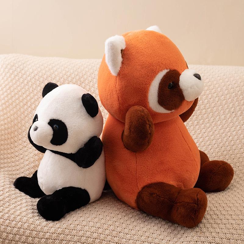 Cartoon Giant Panda Raccoon Plush Toys Cute Forest Animal Soft Cute Doll Holiday Gift Doll