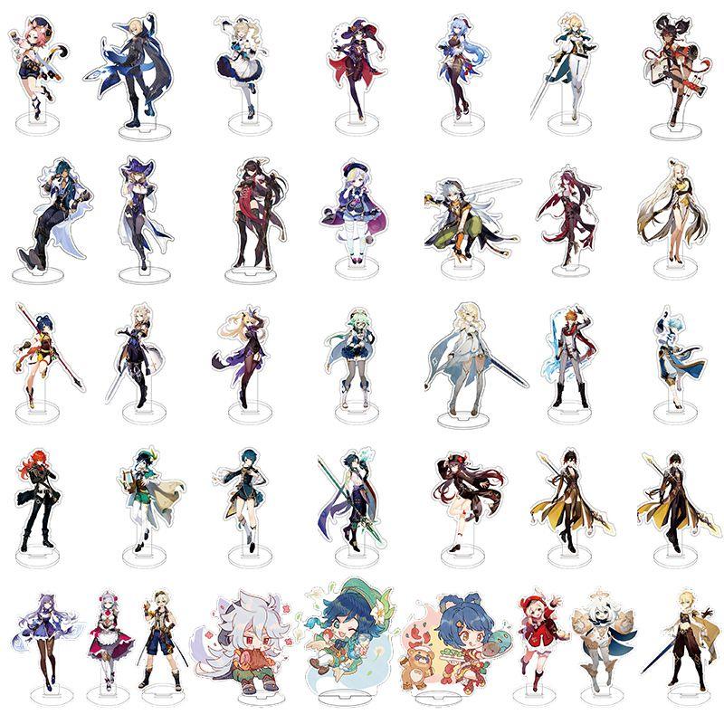 Genshin Impact Barbatos Keqing Barbara Hutao Acrylic Figure Stand Ideal For Decor