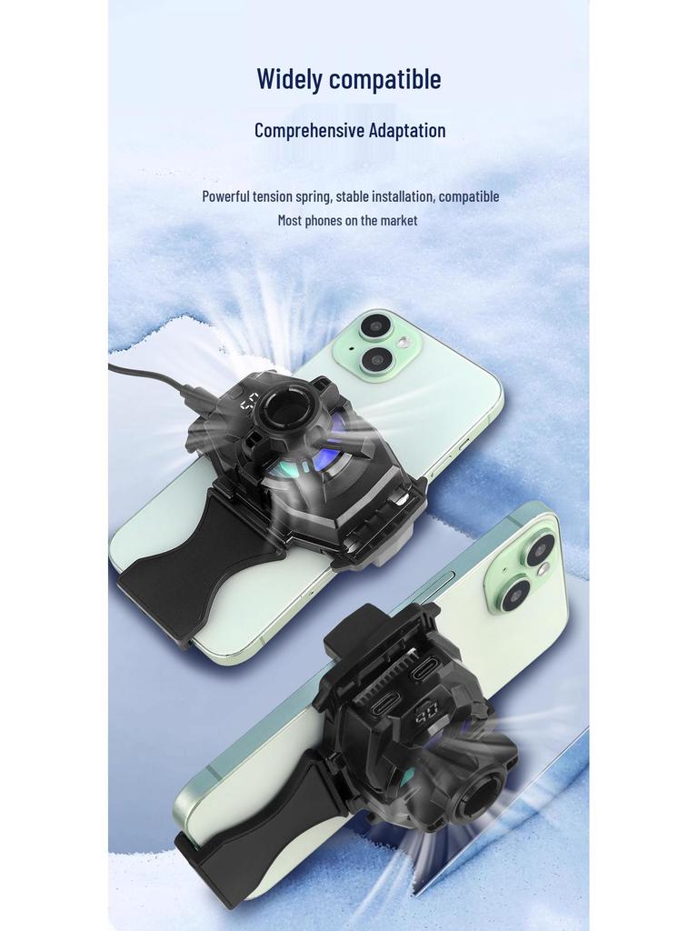Portable Mobile Phone Cooling Stand with Silent Fan for Live Streaming and Gaming