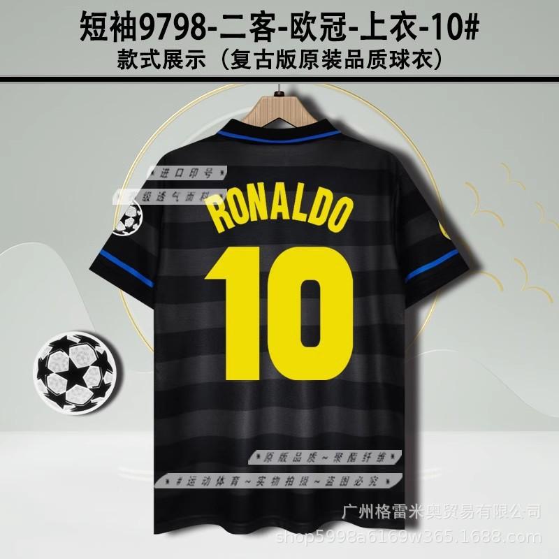 979899 Inter Milano Maglia Inter casa e trasferta Ronaldo Recoba maglia calcio retro a maniche corte