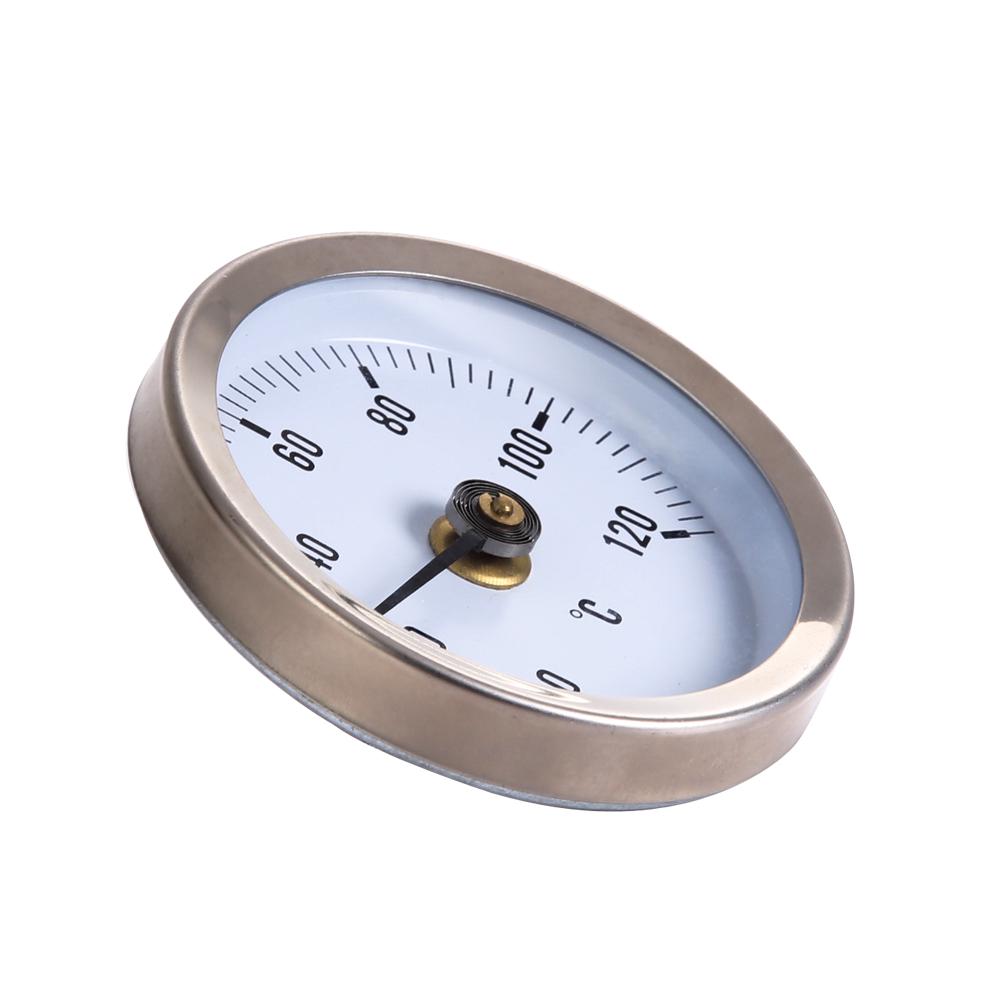 0-120℃ Stainless Steel Clamp-on Tube Thermometer 63mm Clip On Thermometer Spring for Measuring Temperatures of Hot Water Pipes