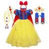Girls Snow White Princess Dress Mesh Clothes Vestidos Kids Christmas Halloween Carnival Cosplay Costume