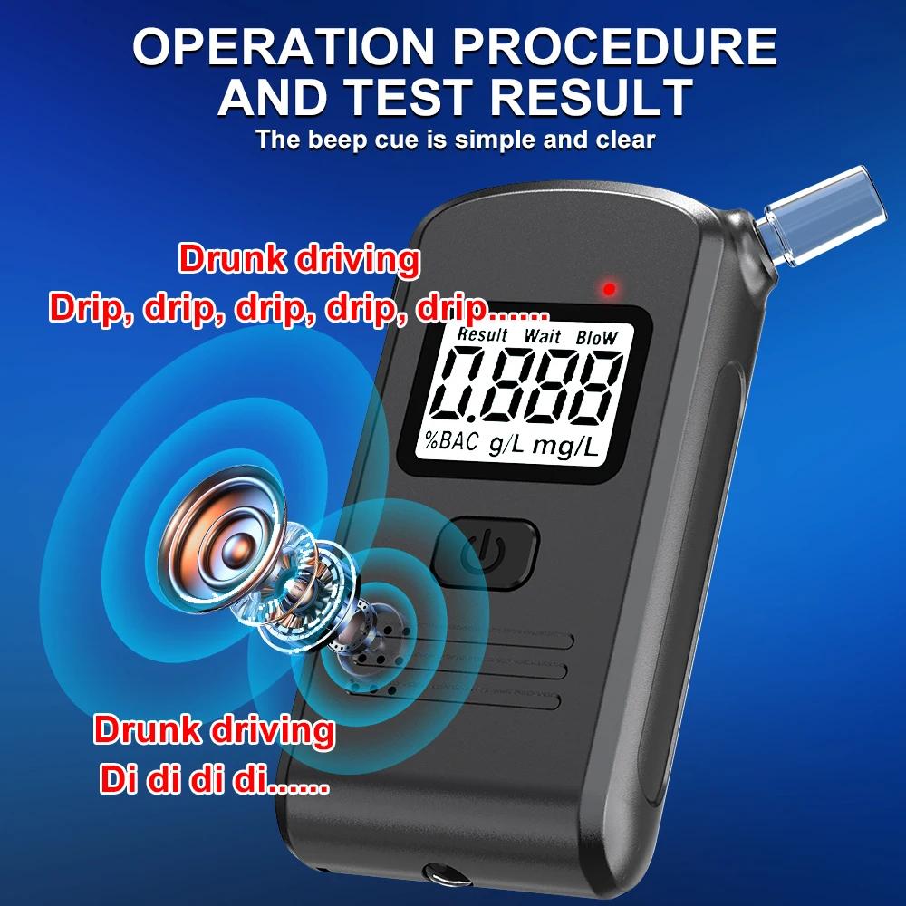 Portable Breathalyzer with LED Display for Drunk Driving Car Electronics Professional Alcohol Test Alcoholmeter Diagnostic Tool