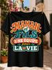 Maunisex Et Fils Team For Life Graphic Retro French Typographyrainbow Arches Hearts And Floral Accents  Unisex All Tshirt