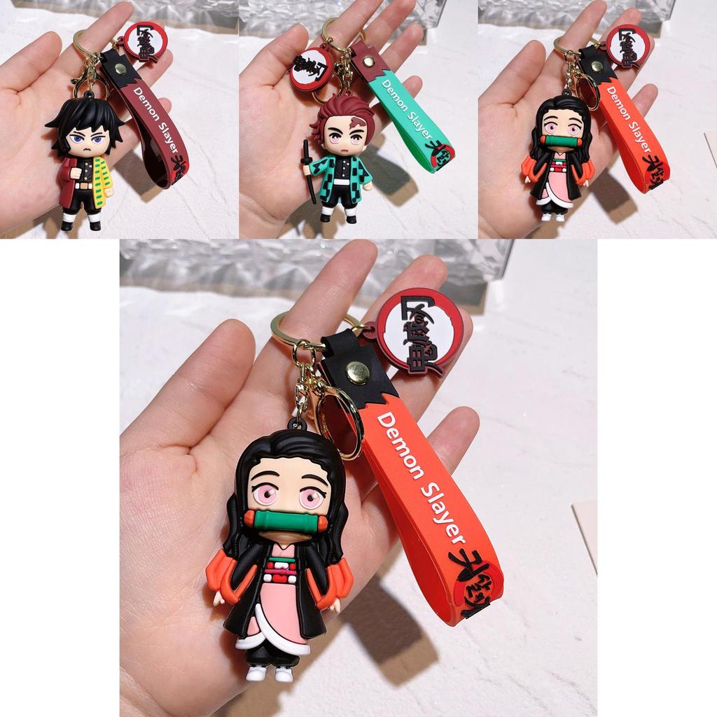 Demon Slayer Anime Figurine Keychain Plastic For Backpack Or Purse Charm