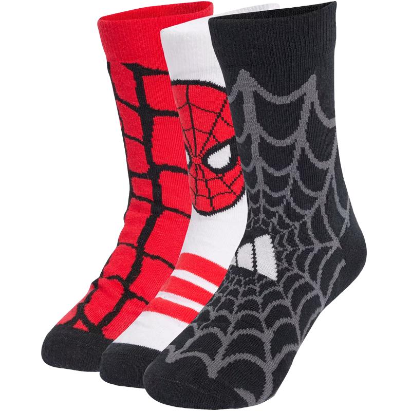 Adidas Marvel Spider-Man Boys Mid-Calf Socks 3-Pack S