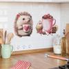Cute Hedgehog Dessert Coffee Cup Kitchen Dining Room Home Background Beautification Wall Stickers