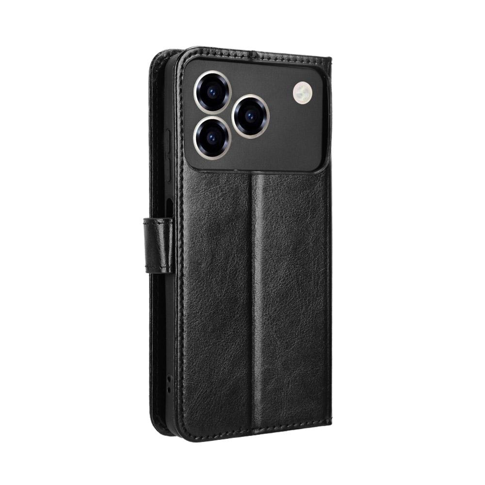 For ZTE Blade A76 4G PU Leather Case with Strap Crazy Horse Texture Phone Wallet Cover