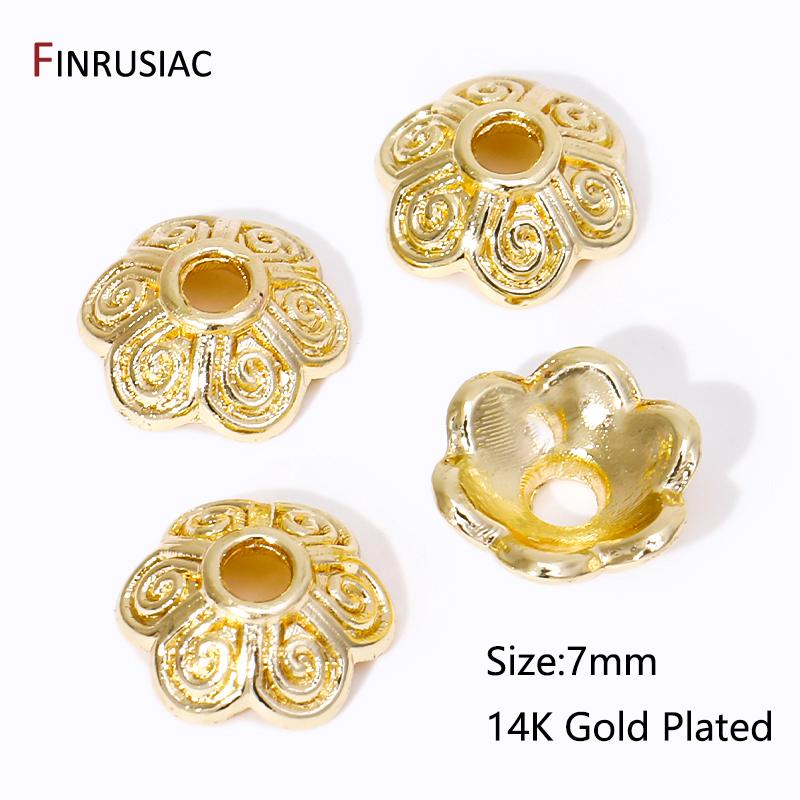 

Trendy 14K/18K Gold Plated Brass Bead End Caps,Flower Bead Caps For DIY Jewelry Making,Caps For Bracelet,Accessories For Jewelry 20 pieces