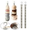 Closet Hat Rack Hanging Hat Organizer with 8 Rotatable Clamp Clips Wardrobe Foldable Hanging Organizer Display for Baseball Caps