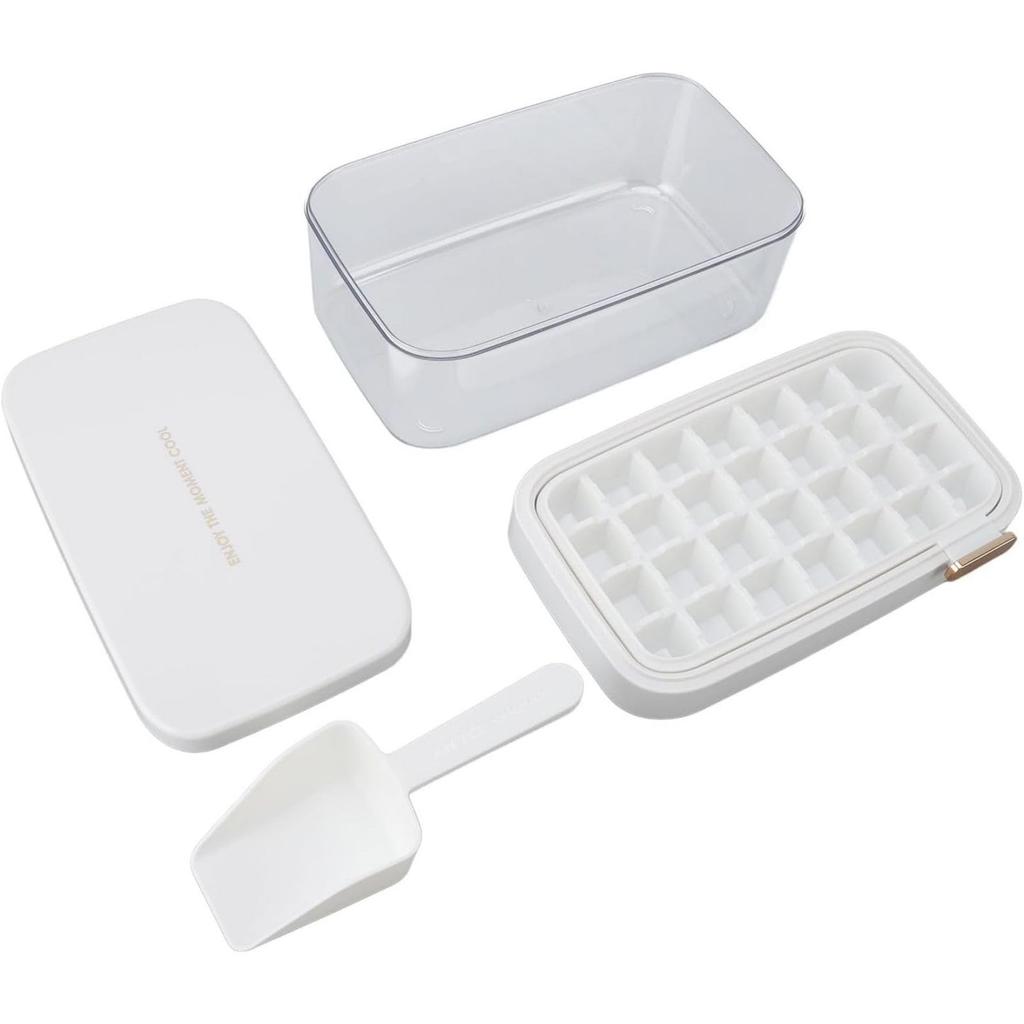 Itisyou Ice Cube Tray with Smooth Ice Removal Design, Large Capacity Ice Maker with Lid, Home Ice Cube Maker with Ice Box, Ideal for Freezing