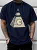 Unisex Summer Crew Neck T Shirt Pyramid All Seeing Eye Print Casual Loose Streetwear Short Sleeve Male Daily Fashion Tops