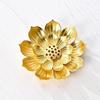 Antique Double-Layer Lotus Incense Holder for Tea Ceremony and Buddha Incense, Multi-Porous Sandalwood Line Burner.