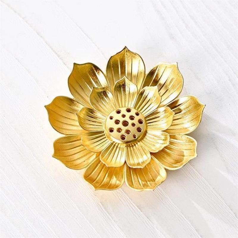 Antique Double-Layer Lotus Incense Holder for Tea Ceremony and Buddha Incense, Multi-Porous Sandalwood Line Burner.