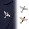 Brooch Men Suit Brooch, Airplane Design Lapel Pin with Clip-on Pin, Formal Wear Smooth Polished Alloy Badge for Casual Accessory Cardigan