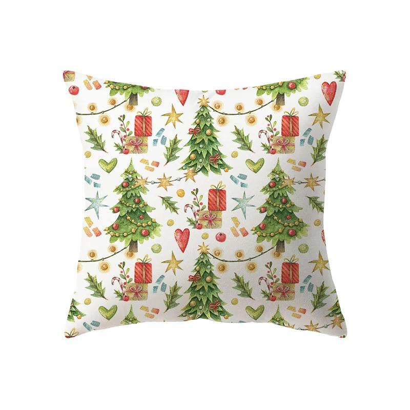 Merry Christmas Santa Claus Decorative Printed Pattern Cushion Cover Home Living Room Sofa Pillow