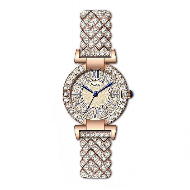 Full Diamond Roman Quartz Watch Women'S Temperament Watch Bracelet Strap Temperament Watch Women'S Style