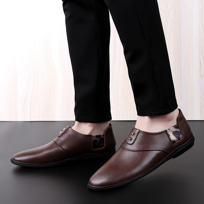Casual Shoes Men Real Genuine Leather Luxury Loafers Men Handmade Office Formal Wedding Loafer Shoes Leisure Brand Slip On Flats