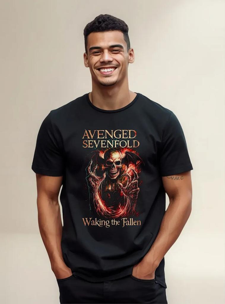 Playera Avenged Sevenfold Rock Tour Mod10 Dark Style Tshirt 2026 Summer Unisex Unisex Oversized 100Cotton Tshirt Street Wear Y2K