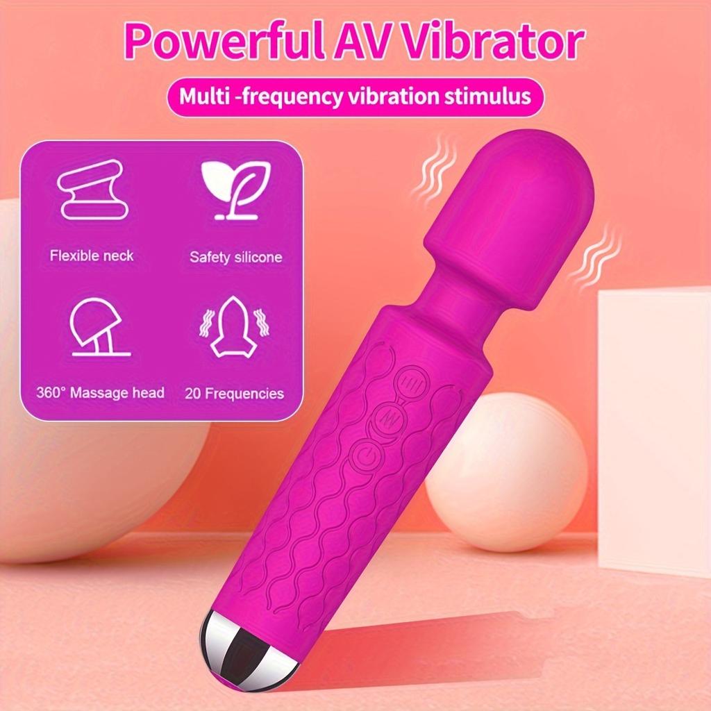 Handmassagegerät Wiederaufladbares Handmassagegerät für Tiefengewebe Nacken Rücken Vibrator Stab G-Punkt Klitoris Stimulation Sexspielzeug für Erwachsene für Brustwarzen